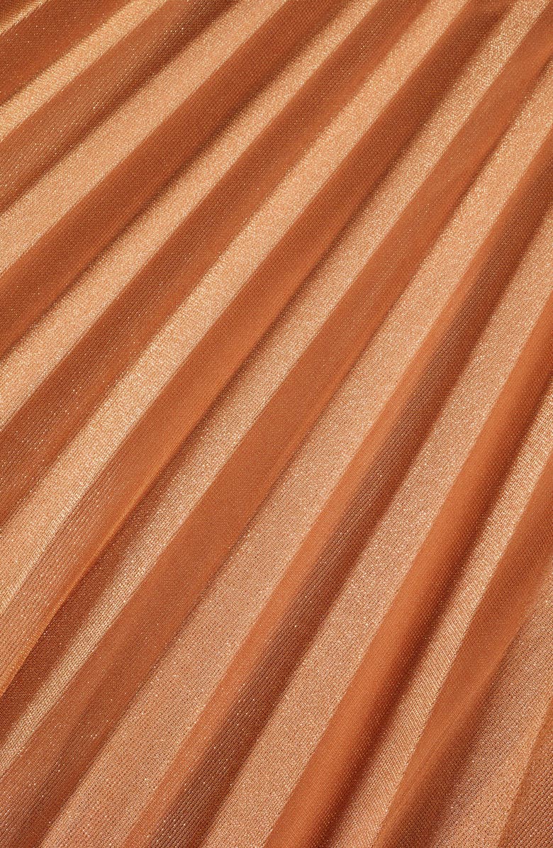 MANGO Metallic Pleated Skirt, Alternate, color,