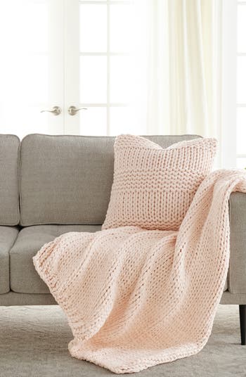 Chunky Knit Accent Pillow & Oversize Throw Blanket Set