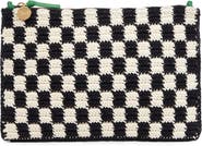 Clare V. Checkerboard Knit Flat Clutch