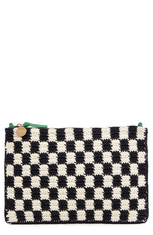 Clare V . Checkerboard Knit Flat Clutch