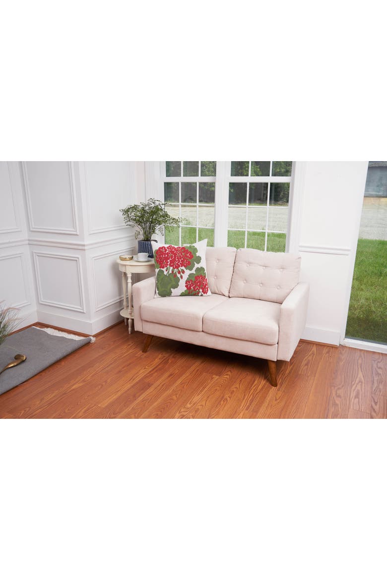 Red Geranium Indoor/Outdoor Knit Accent Throw Pillow  20" x 20", Alternate, color, Green