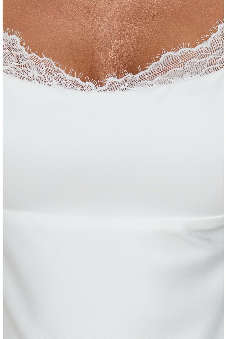 Serabelle Lace Trim Sleeveless Minidress, Alternate, color, WHITE