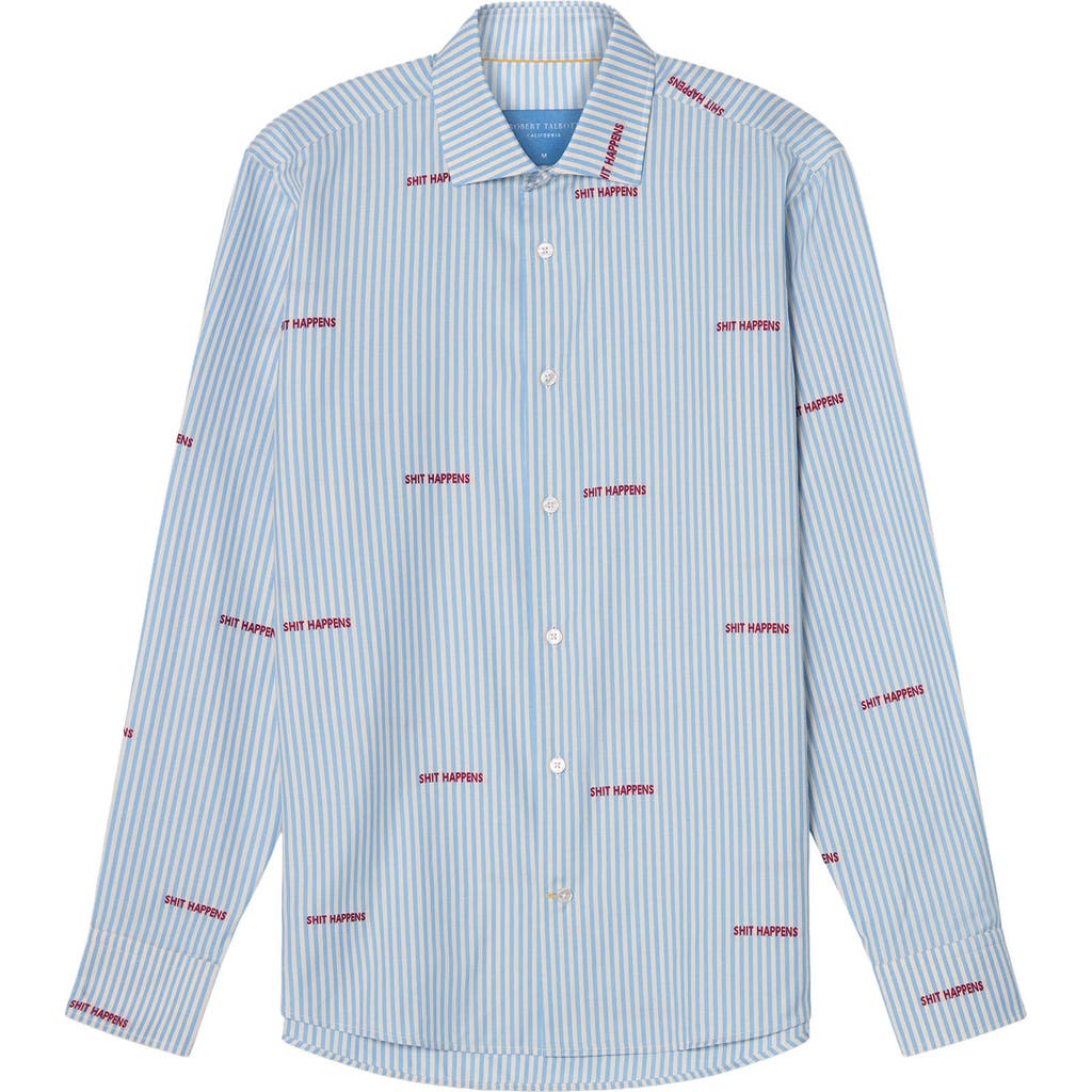Robert Talbott Reynolds Novelty Bengal Twill Shirt In Blue