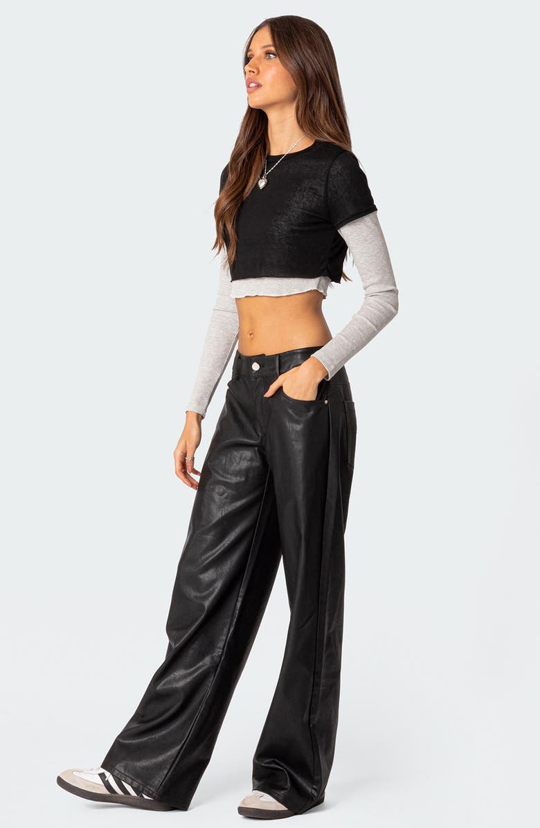 EDIKTED Crop Layered T-Shirt, Alternate, color,