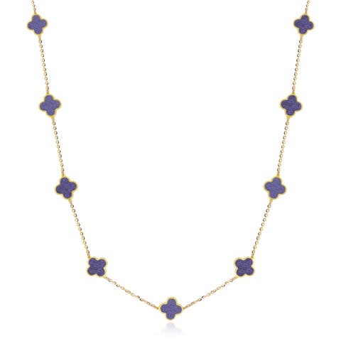 Mini Amethyst Clover Necklace