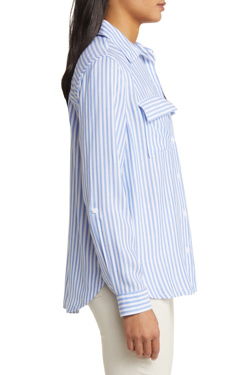 beachlunchlounge Farrah Stripe Button-Up Shirt, Alternate, color, 