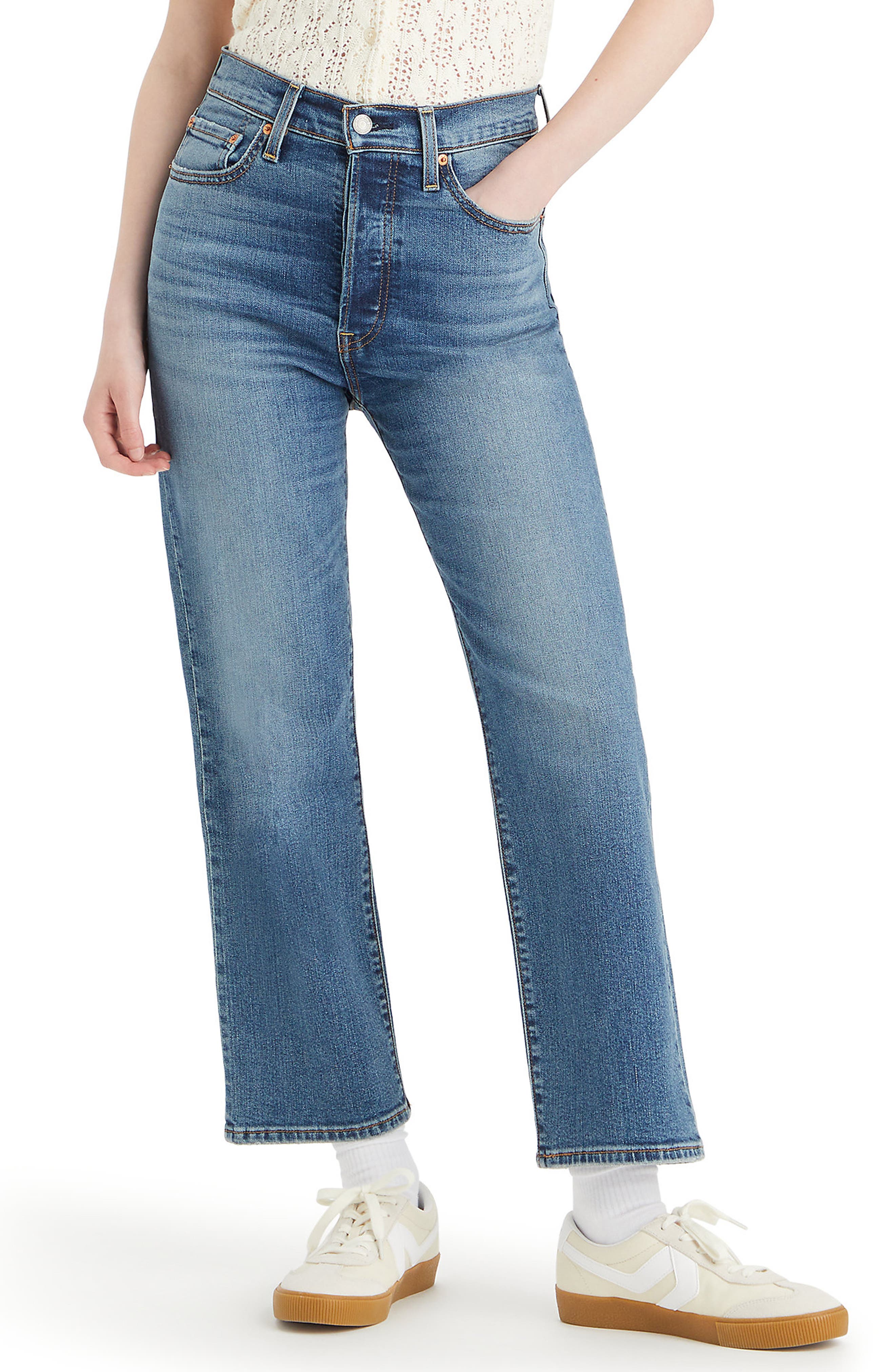 Levi's® Ribcage High Waist Ankle Straight Leg Jeans