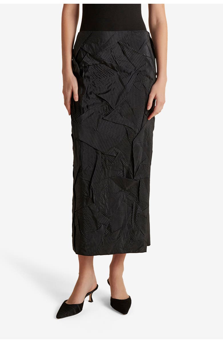 Marina Moscone Crushed Pinstripe Tubino, Main, color, Navy Pinstripe