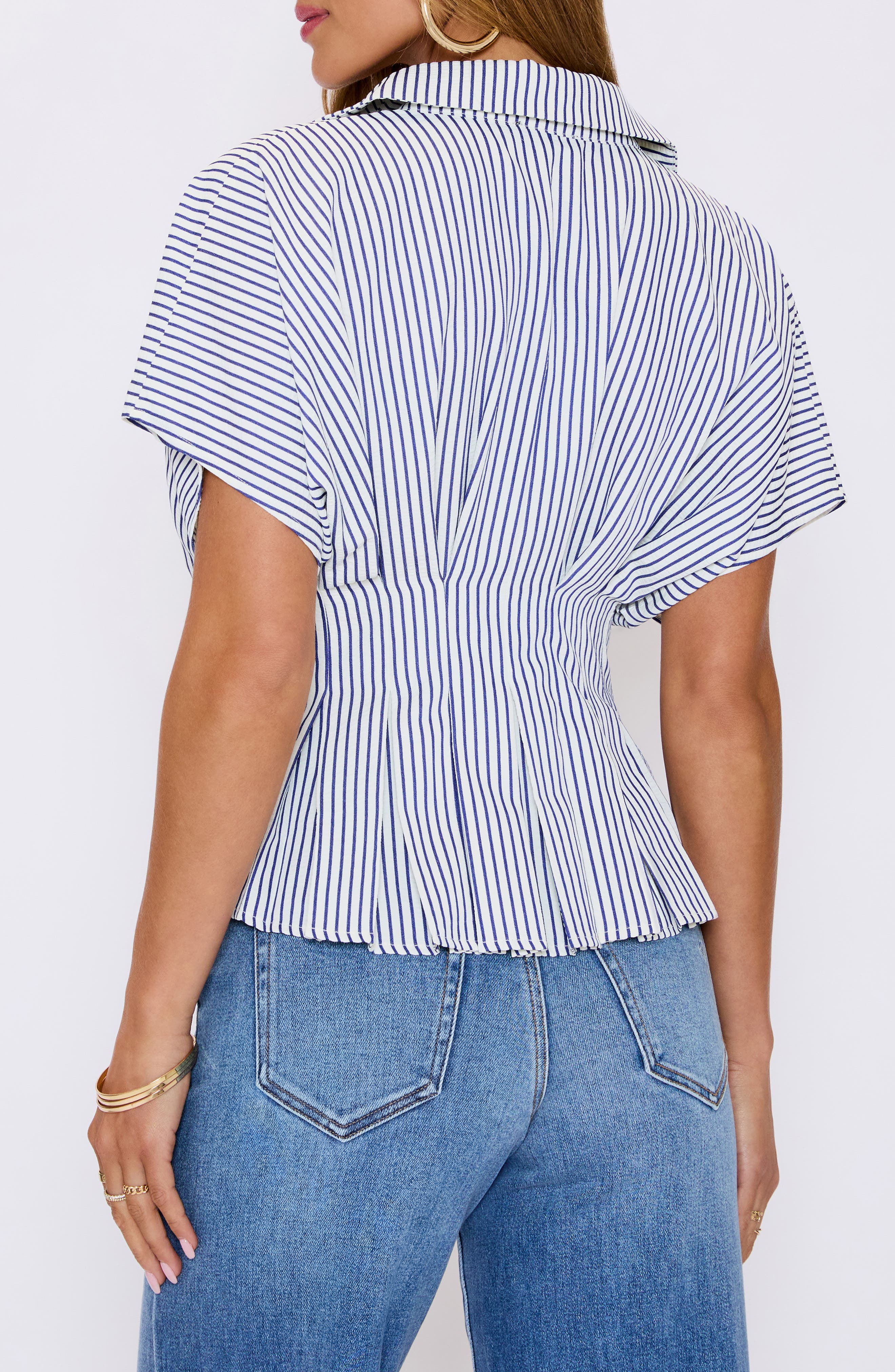 Marisa Stripe Cotton Blend Button-Up Shirt - image 2