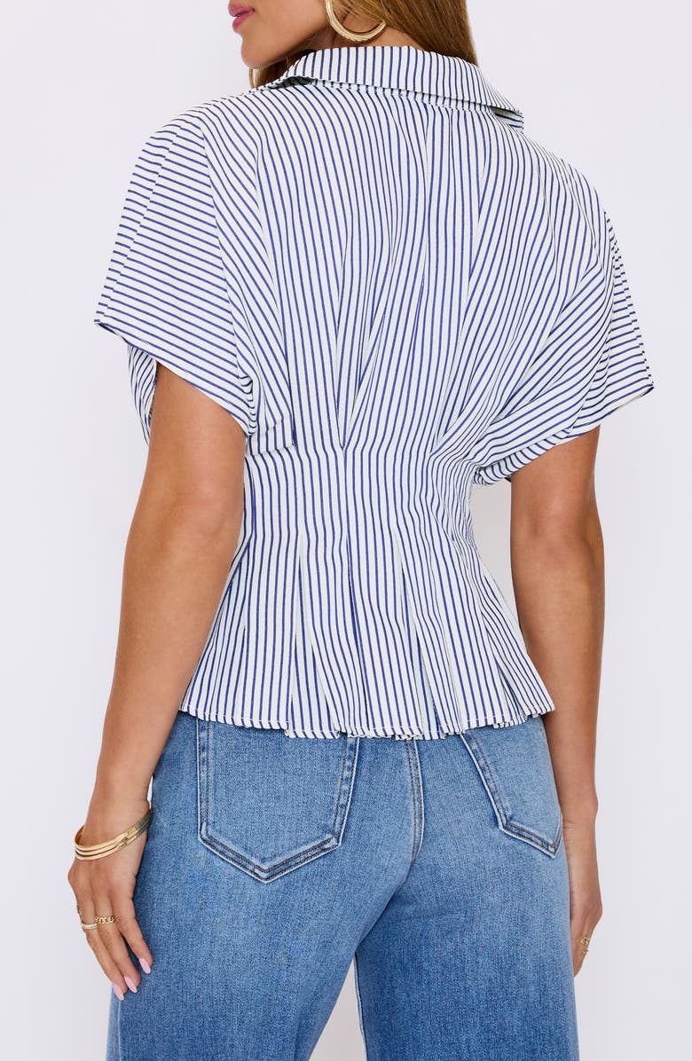 VICI Collection Marisa Stripe Cotton Blend Button-Up Shirt, Alternate, color, Navy Stripes