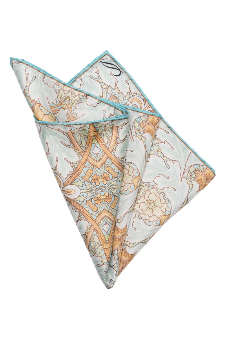 Londra - Silk Pocket Square for Men, Alternate, color, Aqua