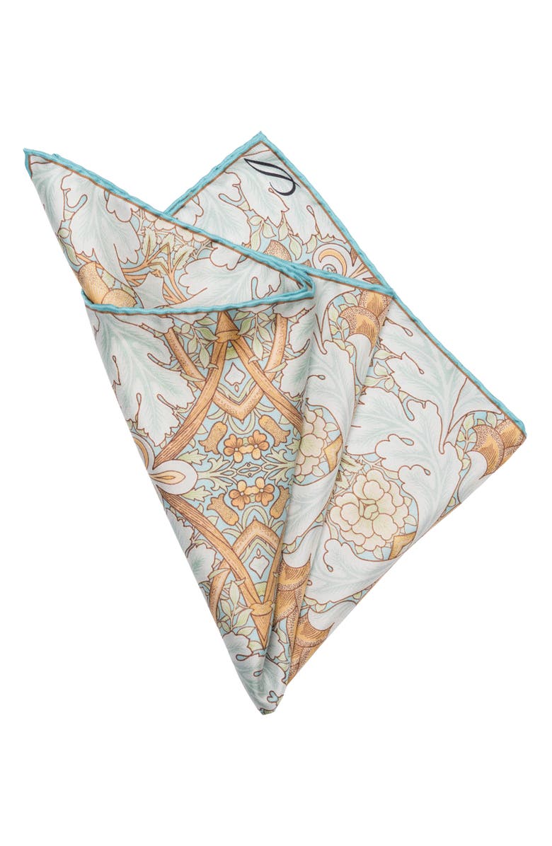 Elizabetta Londra - Silk Pocket Square for Men, Alternate, color, Aqua