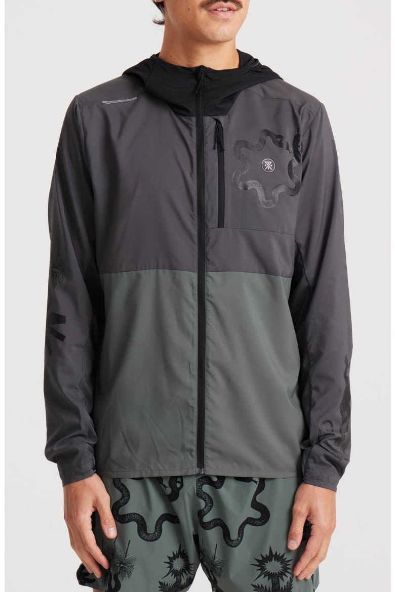 Second Wind Water Resistant Hooded Jacket, Main, color, CHARCOAL