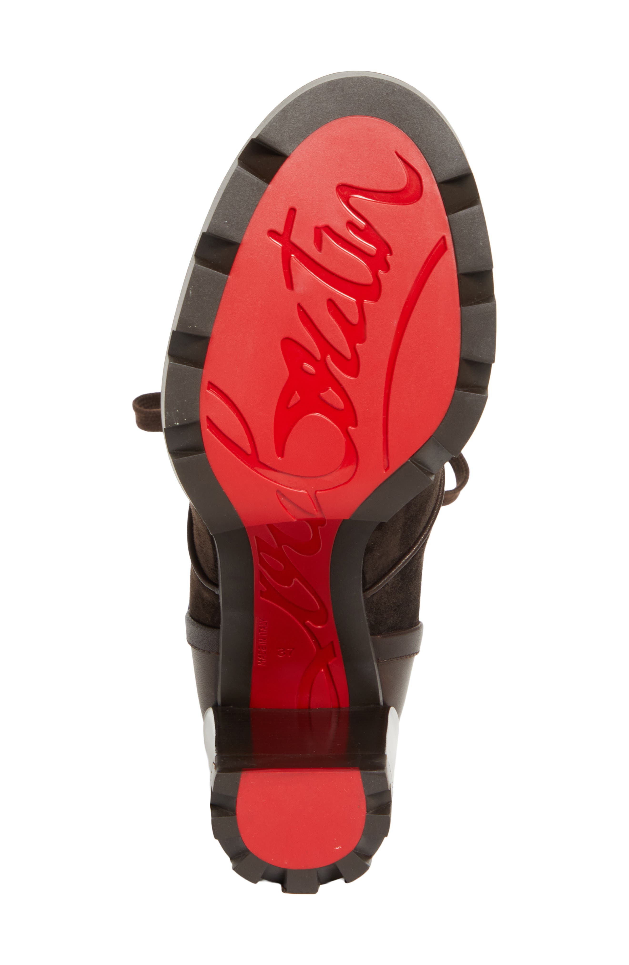 Christian Louboutin Macademia Combat Boot, Alternate, color, Cafe/ Dark Brown