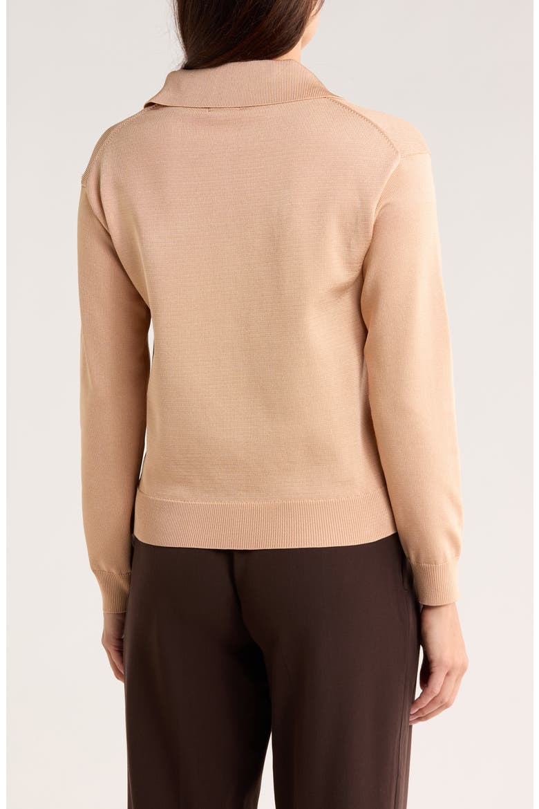 Solid Polo Sweater, Alternate, color, CAMEL WOOD