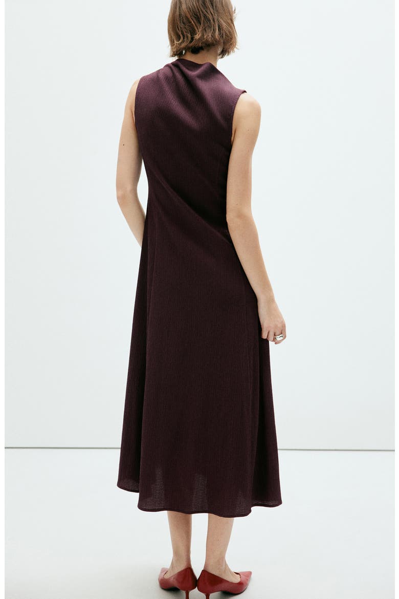 Pam Asymmetric Neck Midi Dress, Alternate, color, BURGUNDY