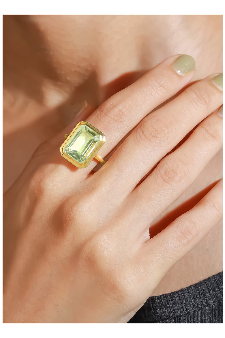 Elongated Cushion Cut Amethyst Ring, Alternate, color, GREEN