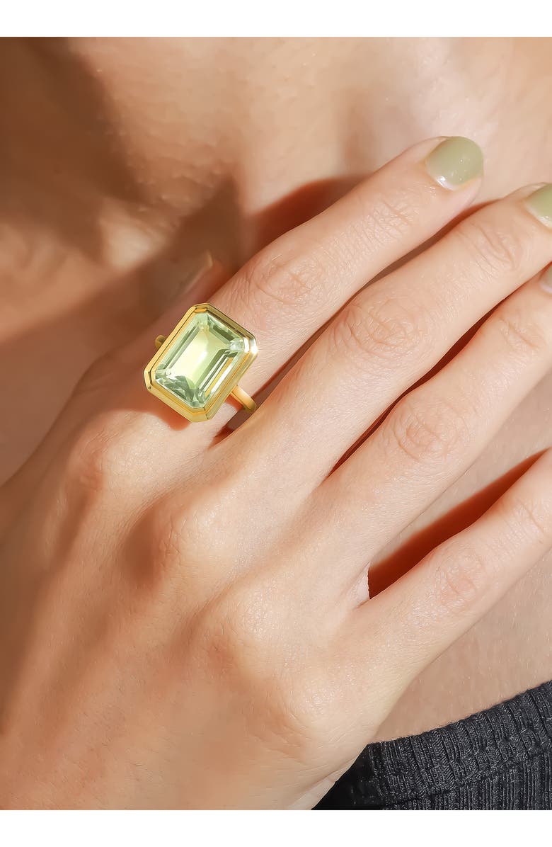 YS GEMS Elongated Cushion Cut Amethyst Ring, Alternate, color, Green