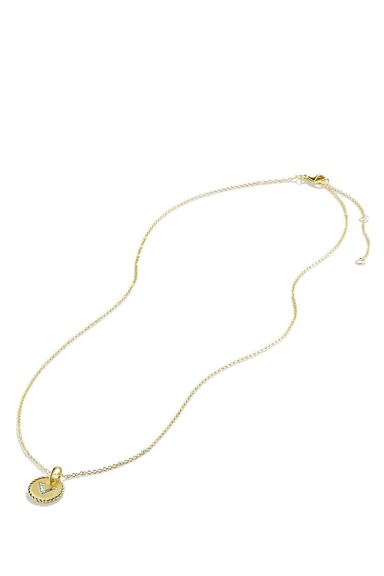 Cable Collectibles Diamond Initial Pendant Necklace, Alternate, color, V