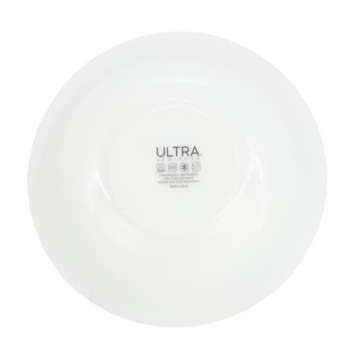 Gibson Ultra Ultra White Shadow 6 Piece 6.5 Inch Opal Glass Cereal Bowl Set In White