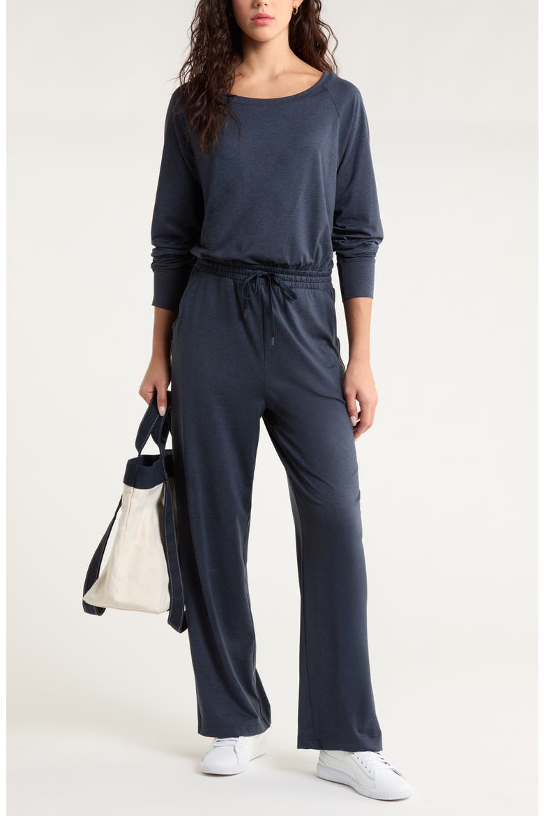 Restore Soft Cozy Long Sleeve Jumpsuit, Alternate, color, NAVY SAPPHIRE