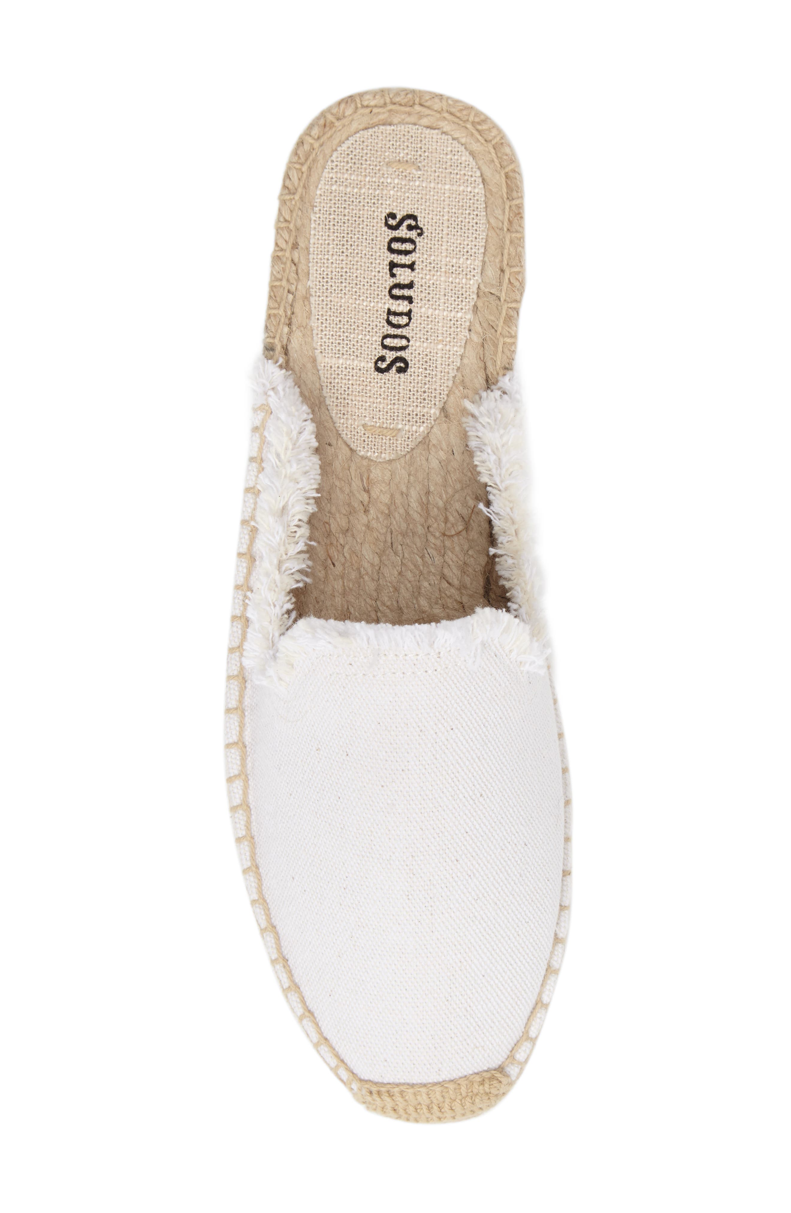 Frayed Loafer Mule, Alternate, color, WHITE CANVAS