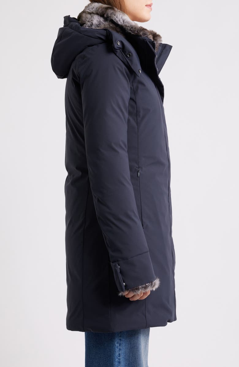 Save The Duck Samantah Faux Fur Lined Water Resistant Hooded Parka, Alternate, color, Blue Black