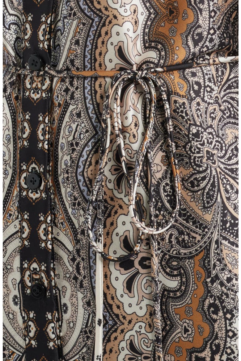 Mixed Paisley Long Sleeve Shirtdress, Alternate, color, SAND MULTI