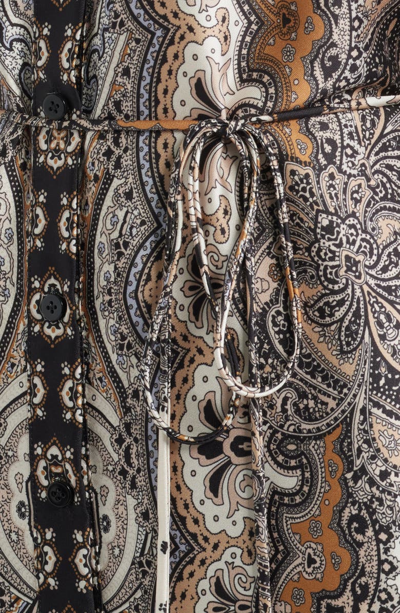 Julia Jordan Mixed Paisley Long Sleeve Shirtdress, Alternate, color, Sand Multi