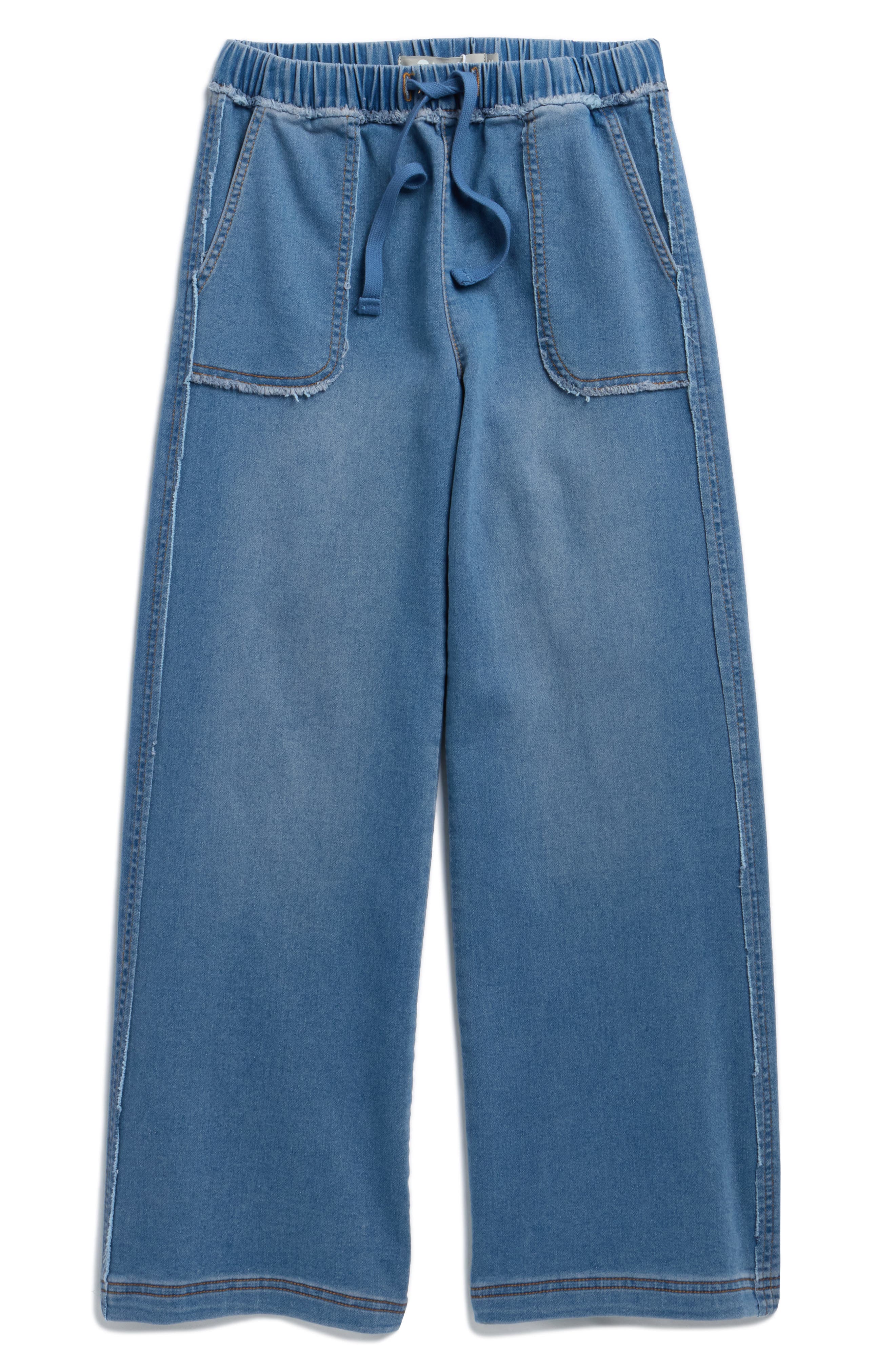 Tractr Kids' Pull-On Flare Leg Knit Denim Pants