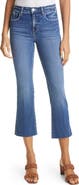 L'AGENCE Kendra Raw Hem Crop Flare Leg Jeans