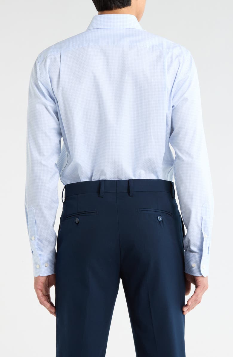 Nordstrom Trim Fit Jocko Check Premium Non Iron Cotton Dress Shirt, Alternate, color, Blue Jocko Pat