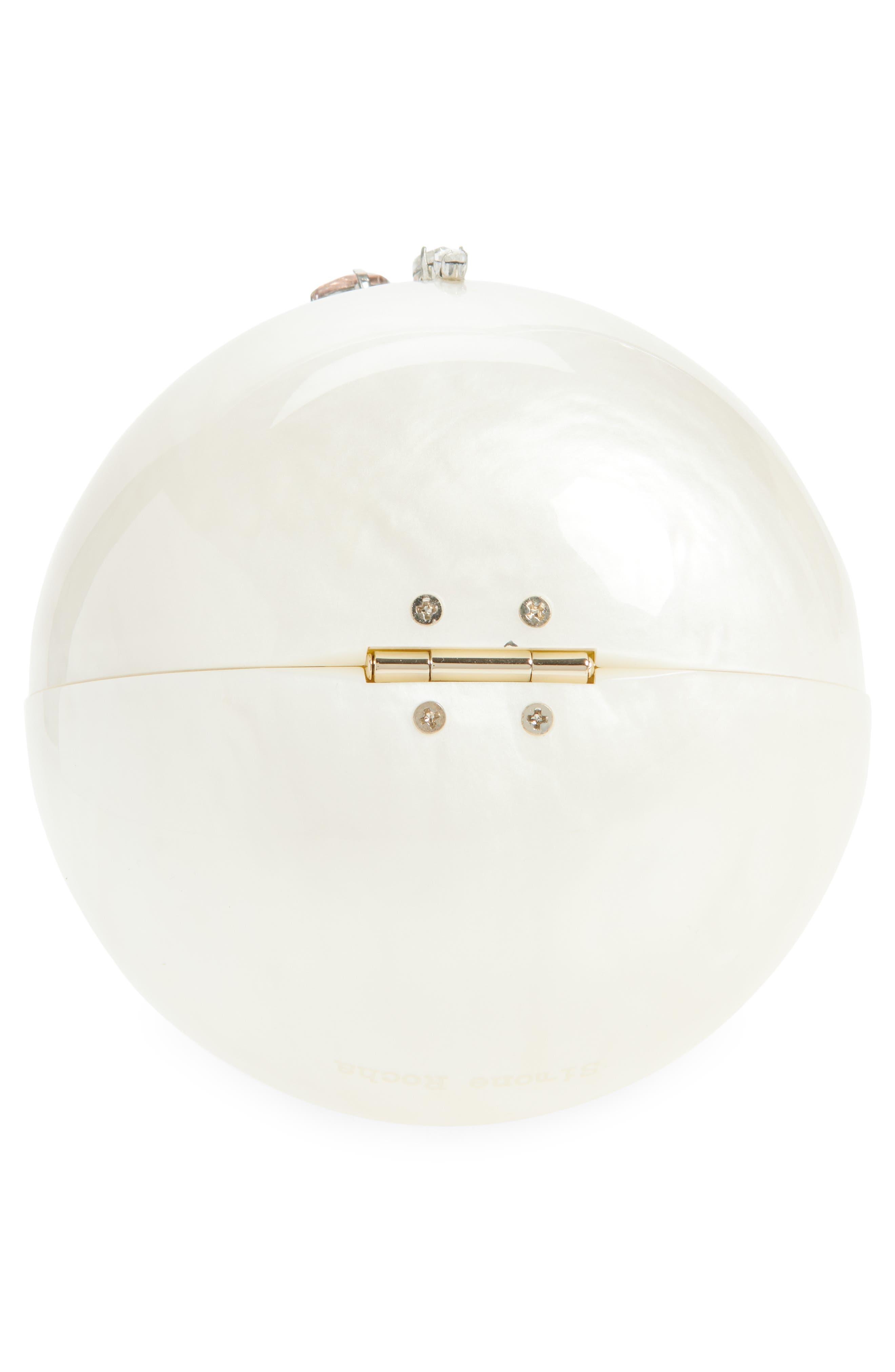 Micro Egg Clutch with Faux Pearl Strap, Alternate, color, PEARL/ OPAQUE/ CLEAR