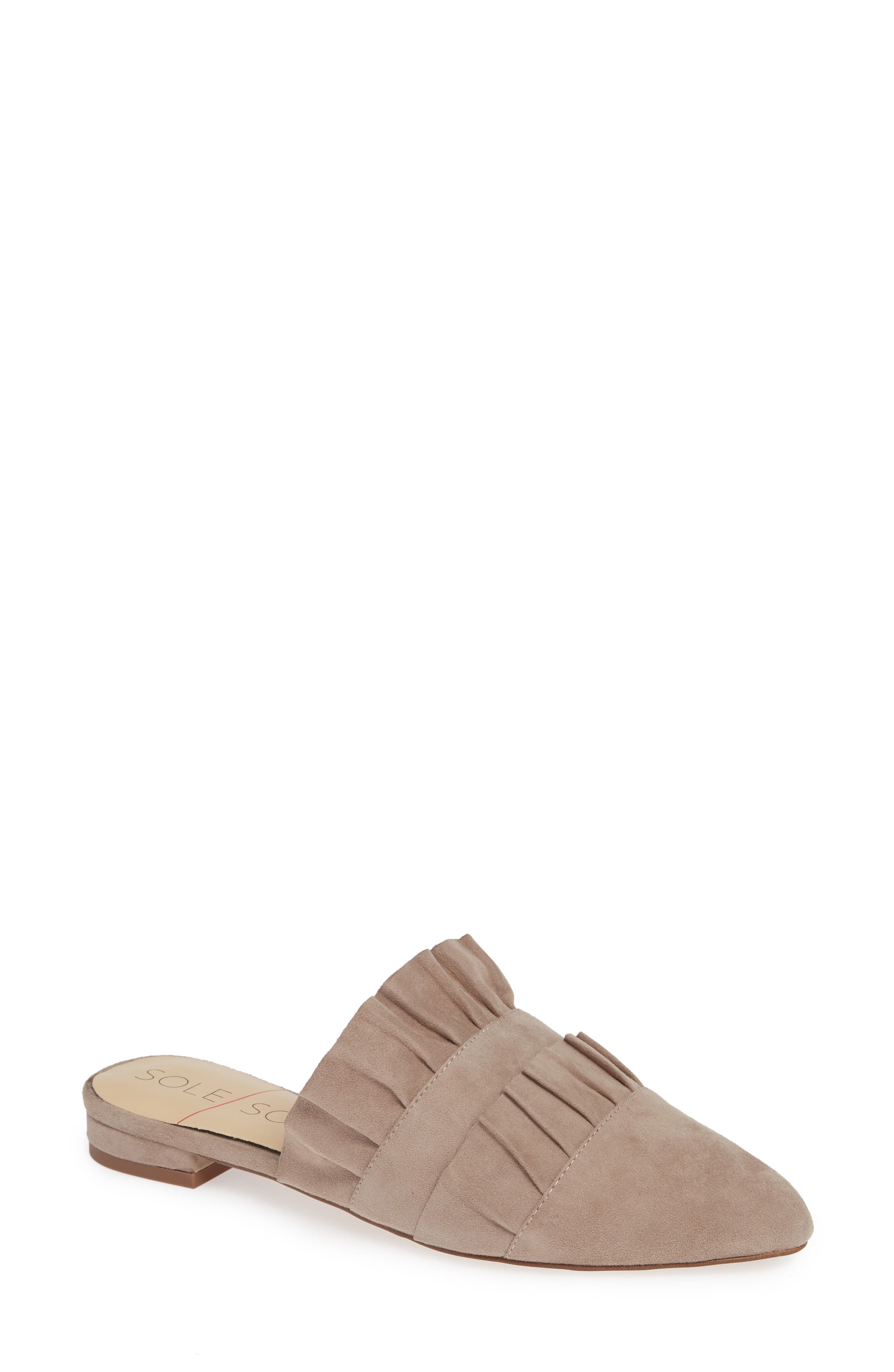 Pollina Mule, Main, color, EARL GREY SUEDE