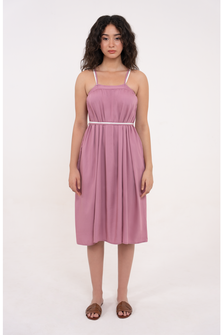 The Tie-Up Dress, Alternate, color, Mauve