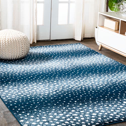 Jonathan Y Antelope Modern Animal Area Rug In Navy/cream