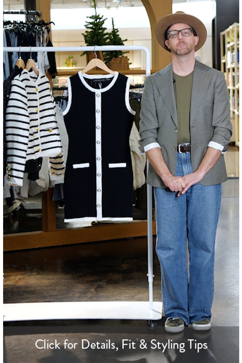 Colorblock Button Front Mini Sweater Dress video