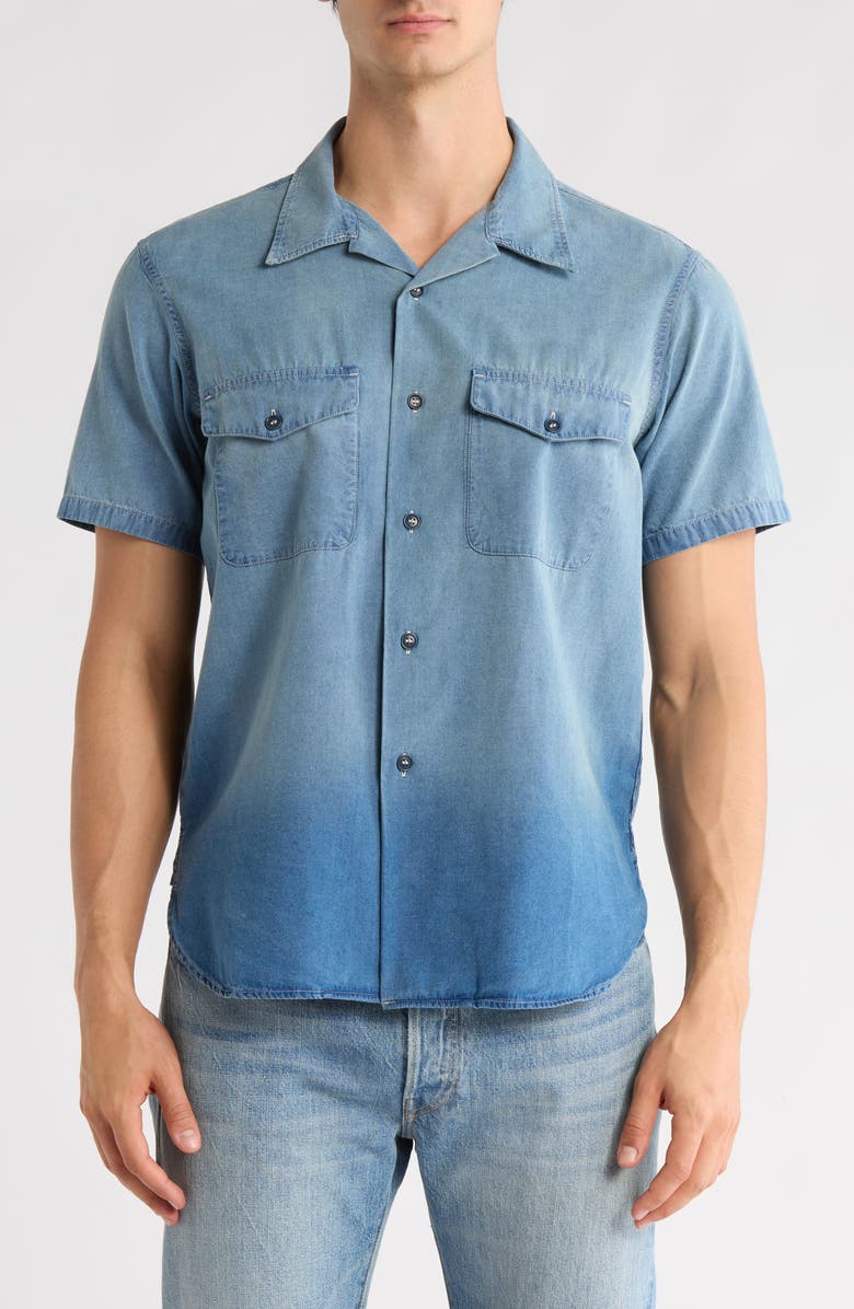 BUCK MASON Hammerhead Denim Button-Up Shirt, Main, color, Blue
