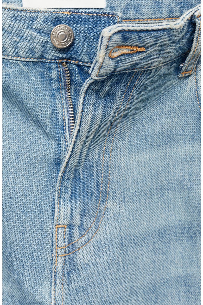 Cuffed Straight Leg Jeans, Alternate, color, LIGHT BLUE