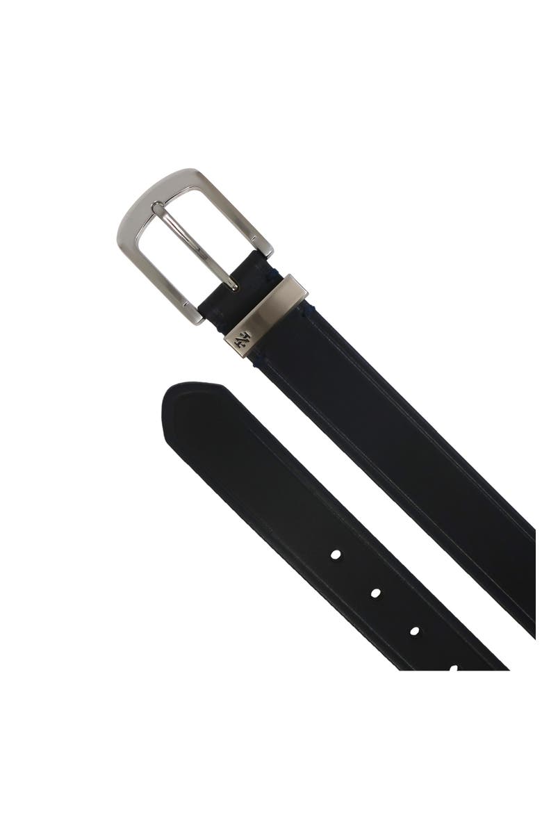 Mens Leather Jean Belt Metal Keeper, Alternate, color, Black