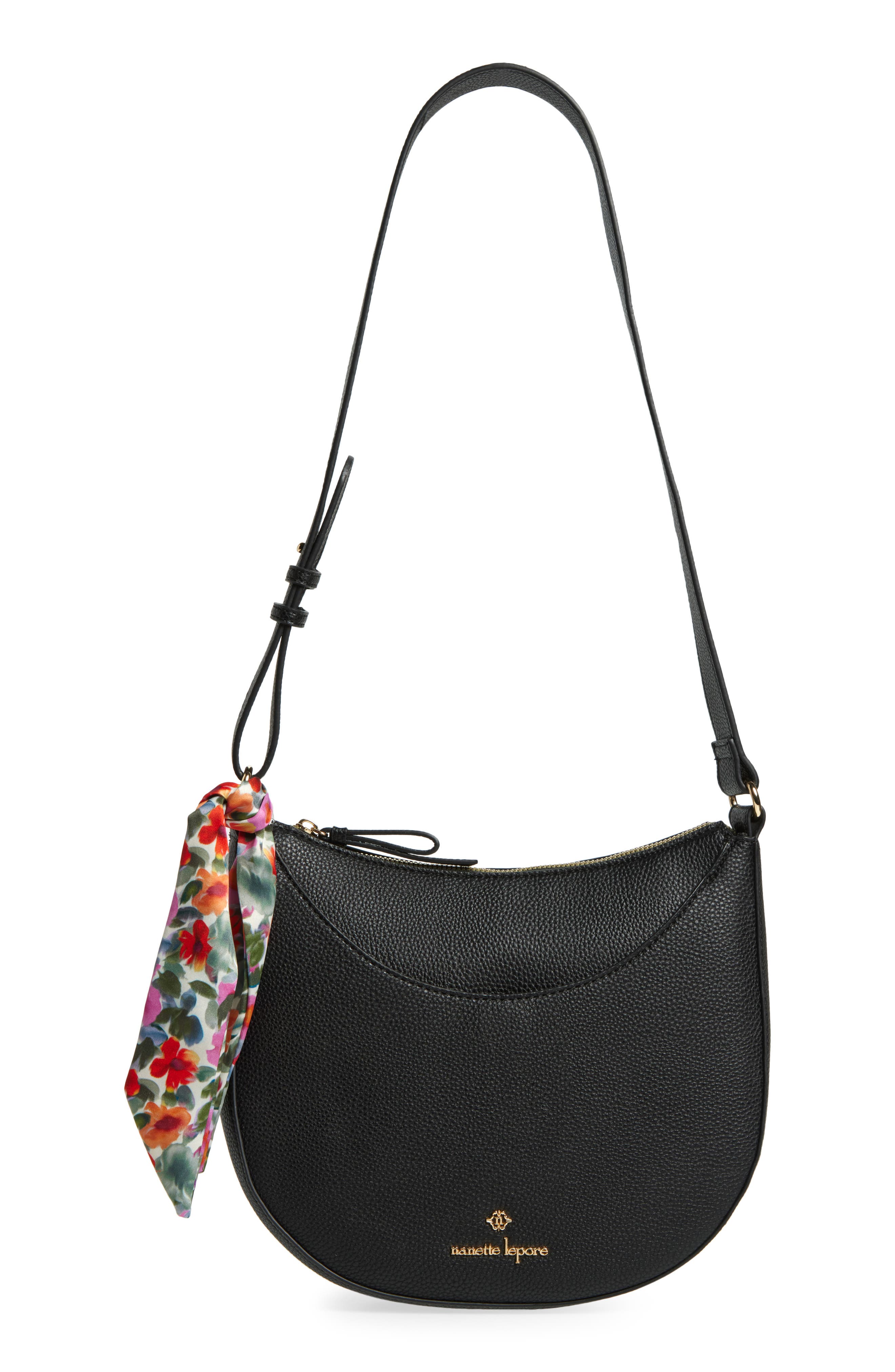 Nanette Lepore Scarf Crescent Shoulder Bag, Main, color, 
