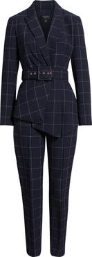 Tahari ASL Windowpane Check Belted Blazer
Pants Set