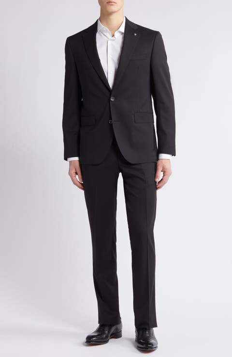 Solid Black Wool Suit