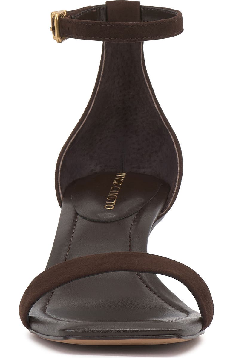 Vince Camuto Vinkely Square Toe Kitten Heel Sandal, Alternate, color, Brownie