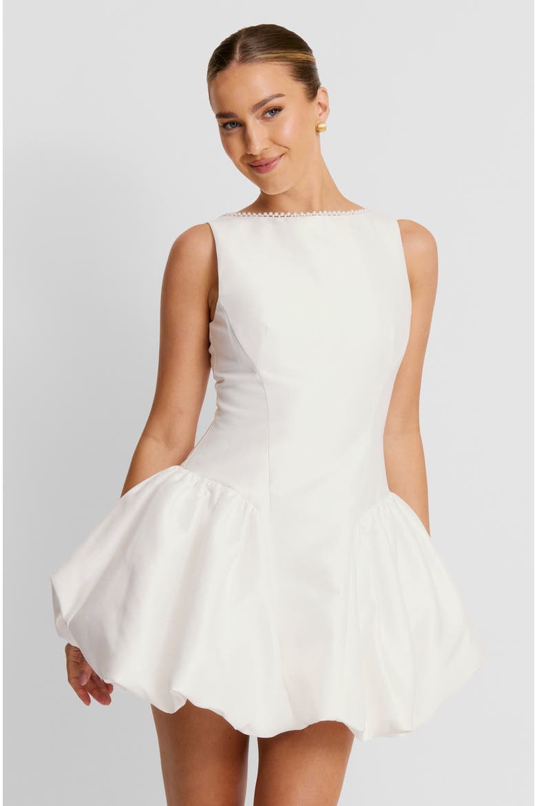 Sleeveless Bubble Hem Mini Dress, Main, color, White