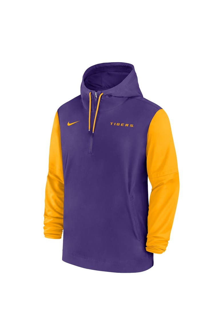 Men's Nike Purple LSU Tigers 2024 Sideline Pregame Player Half-Zip Hoodie, Alternate, color, Purple