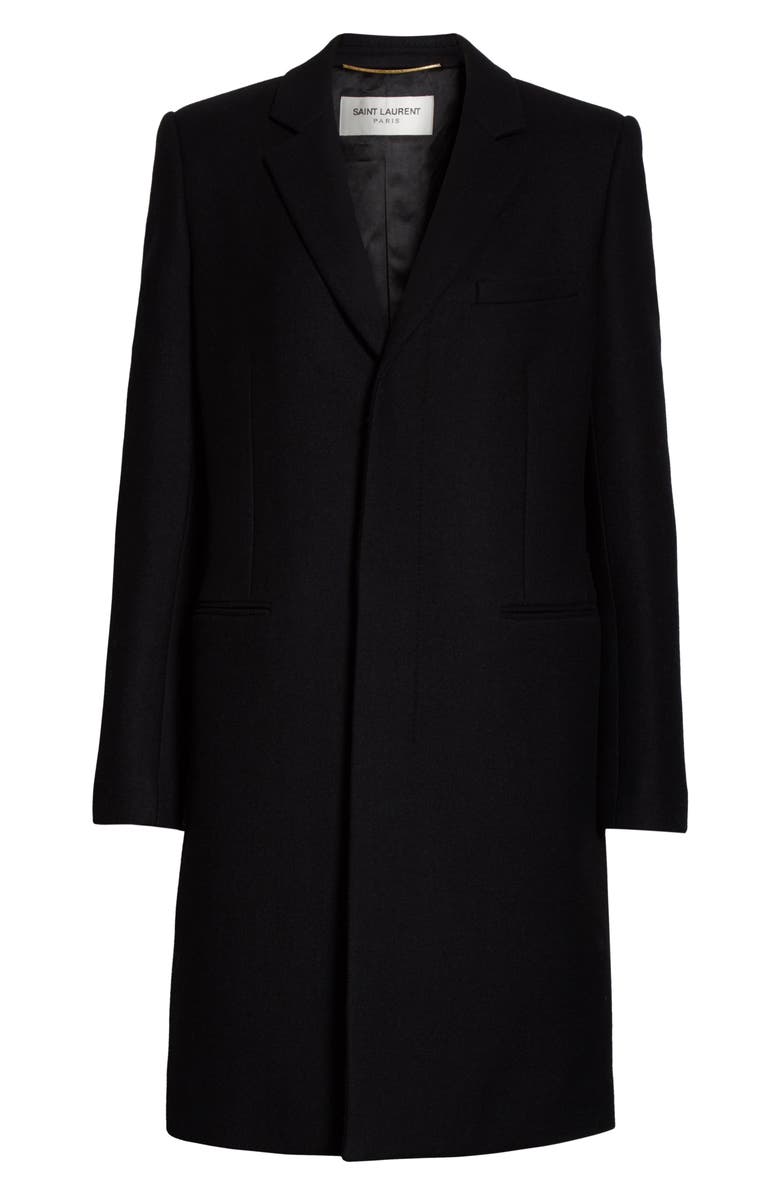 Saint Laurent Reefer Wool Coat, Alternate, color, 