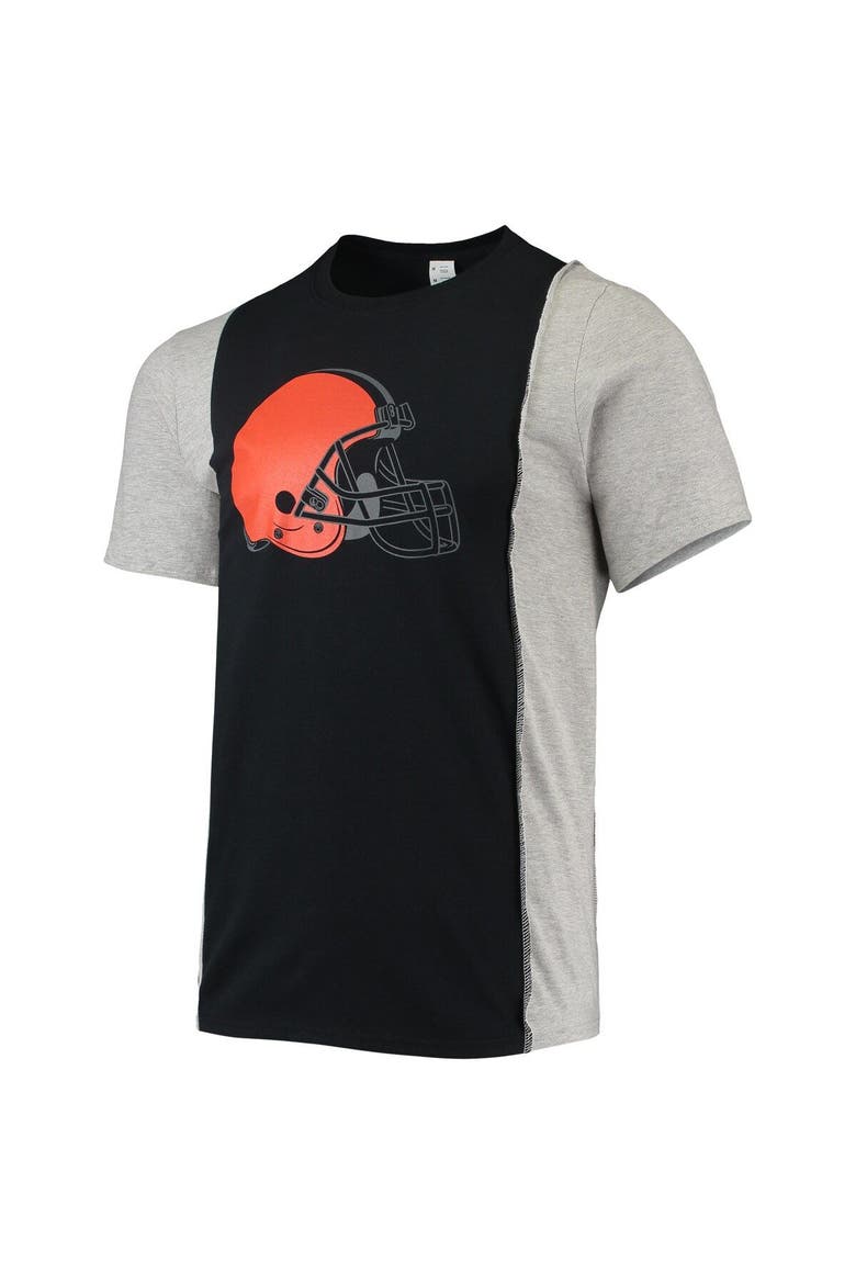 Men's Refried Apparel Black/Heathered Gray Cleveland Browns Sustainable Split T-Shirt, Alternate, color, Black