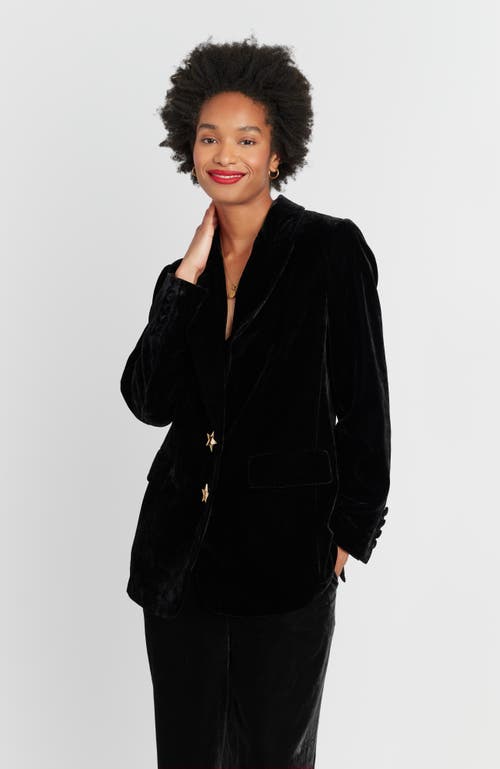 Chinti & Parker Viscose Velvet Jacket In Black
