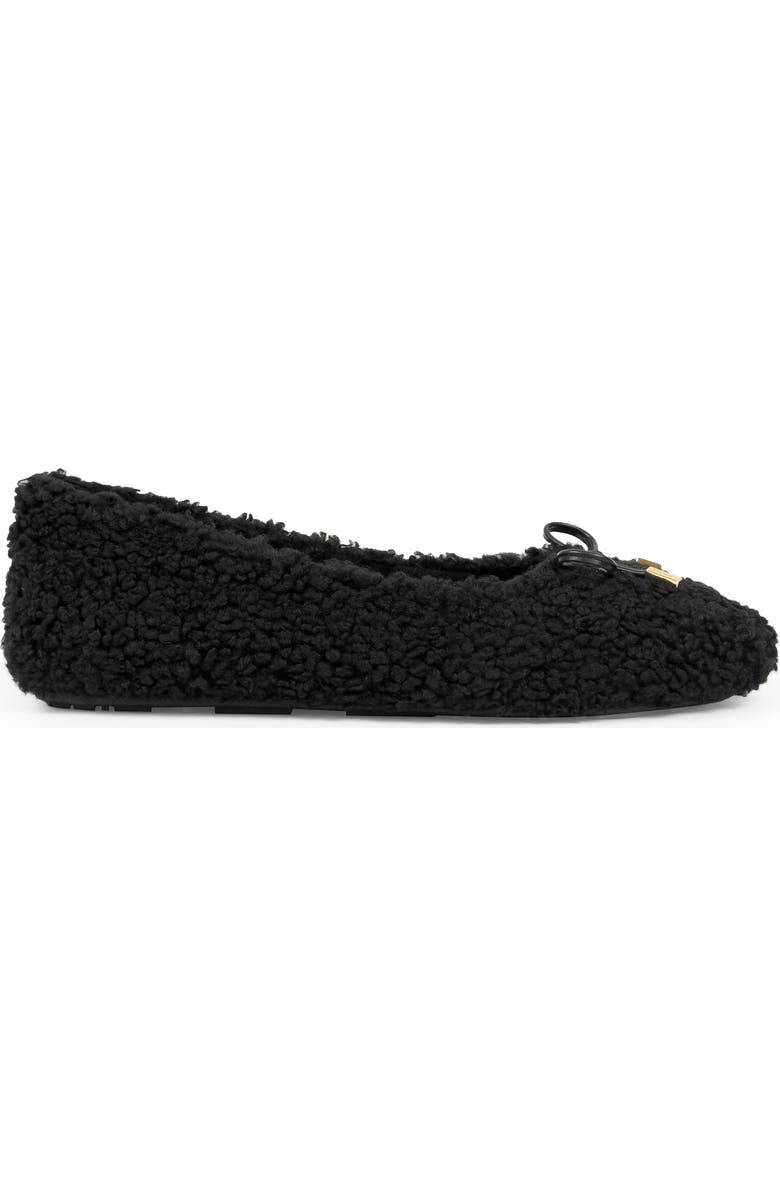 Aerosoles Patrina Faux Shearling Flat, Alternate, color, Black Faux Shearling